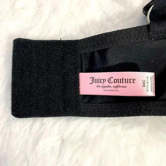 Juicy Couture Sexy Black Push Up Bra size 34C & Cute Cat Lingerie Wash Bag New - Picture 5 of 6